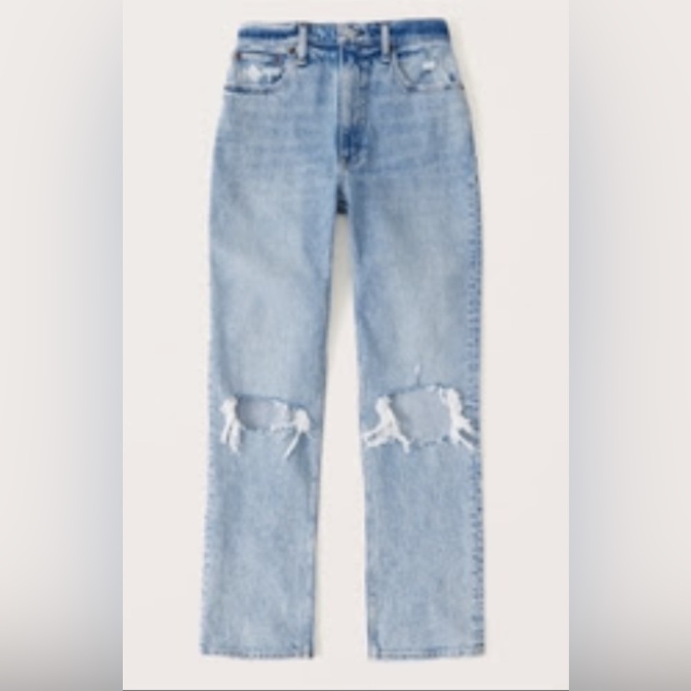 Abercrombie & Fitch Curve Love 90s Ultra High Rise Straight Jeans
